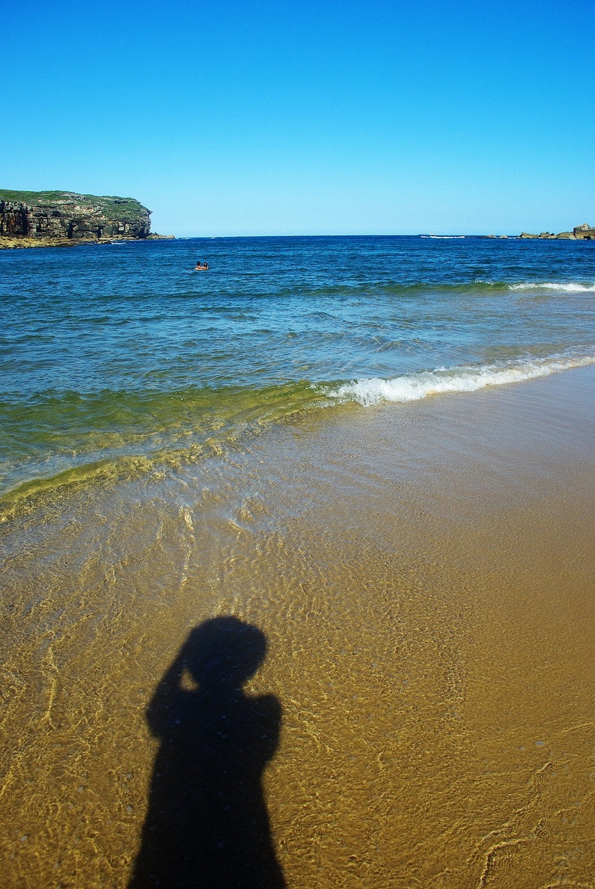 shadow ocean beach free photo