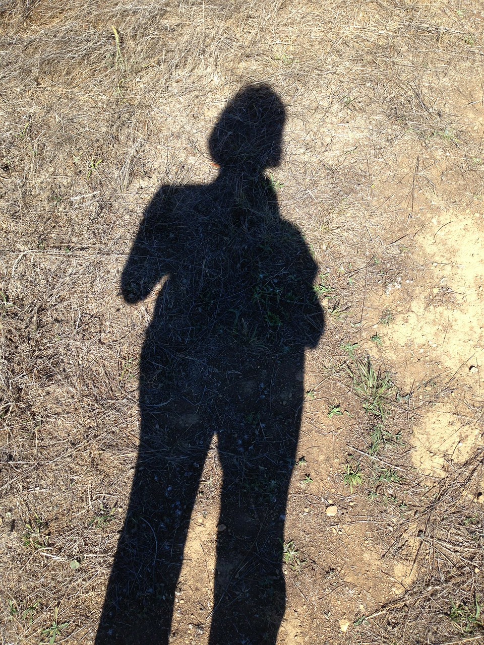 shadow self-portrait mid-day hike free photo