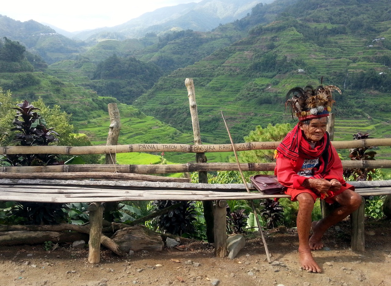 shaman old man rice paddies free photo