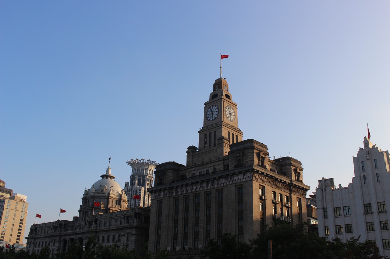 shanghai clock clock tower free photo