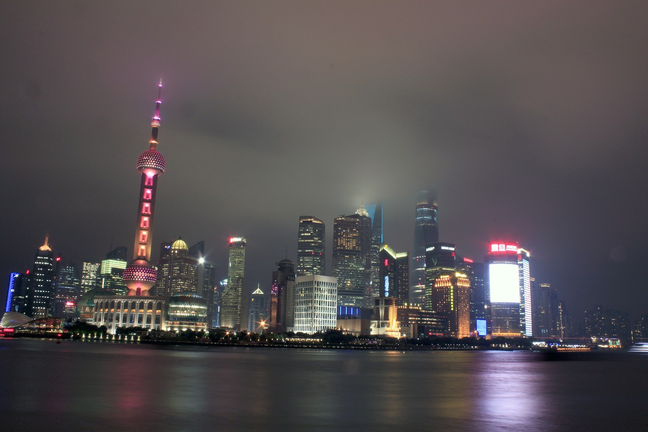 shanghai china night free photo