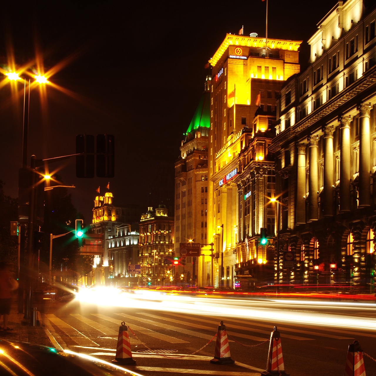 shanghai street view night view free photo