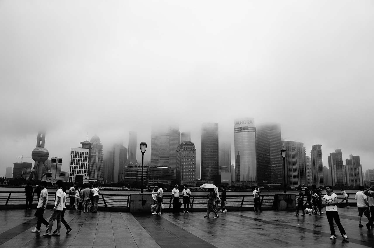 shanghai smoke black and white free photo