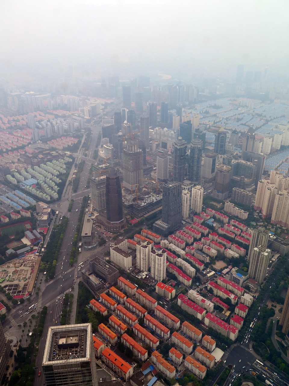 shanghai skyline smog free photo