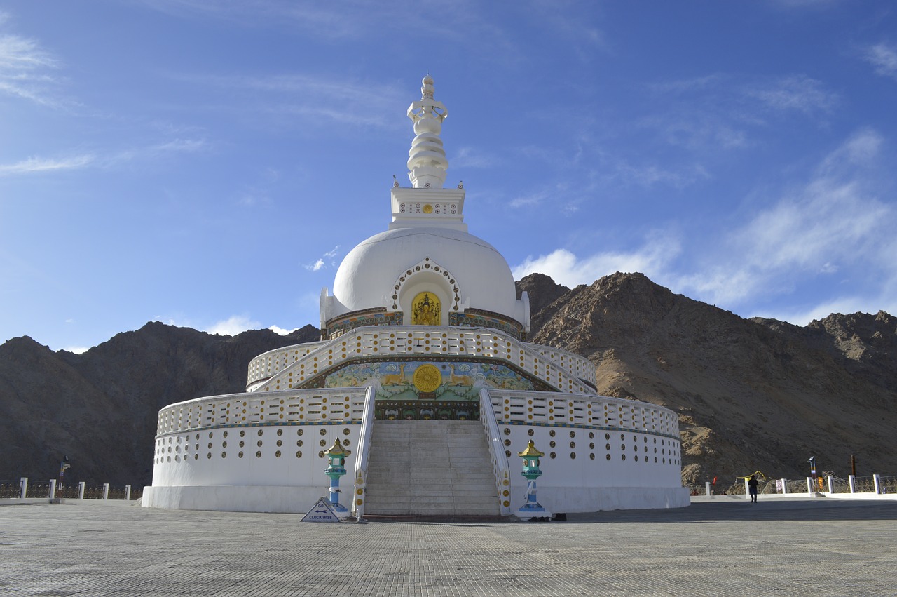 shanti stupa leh ladakh free photo