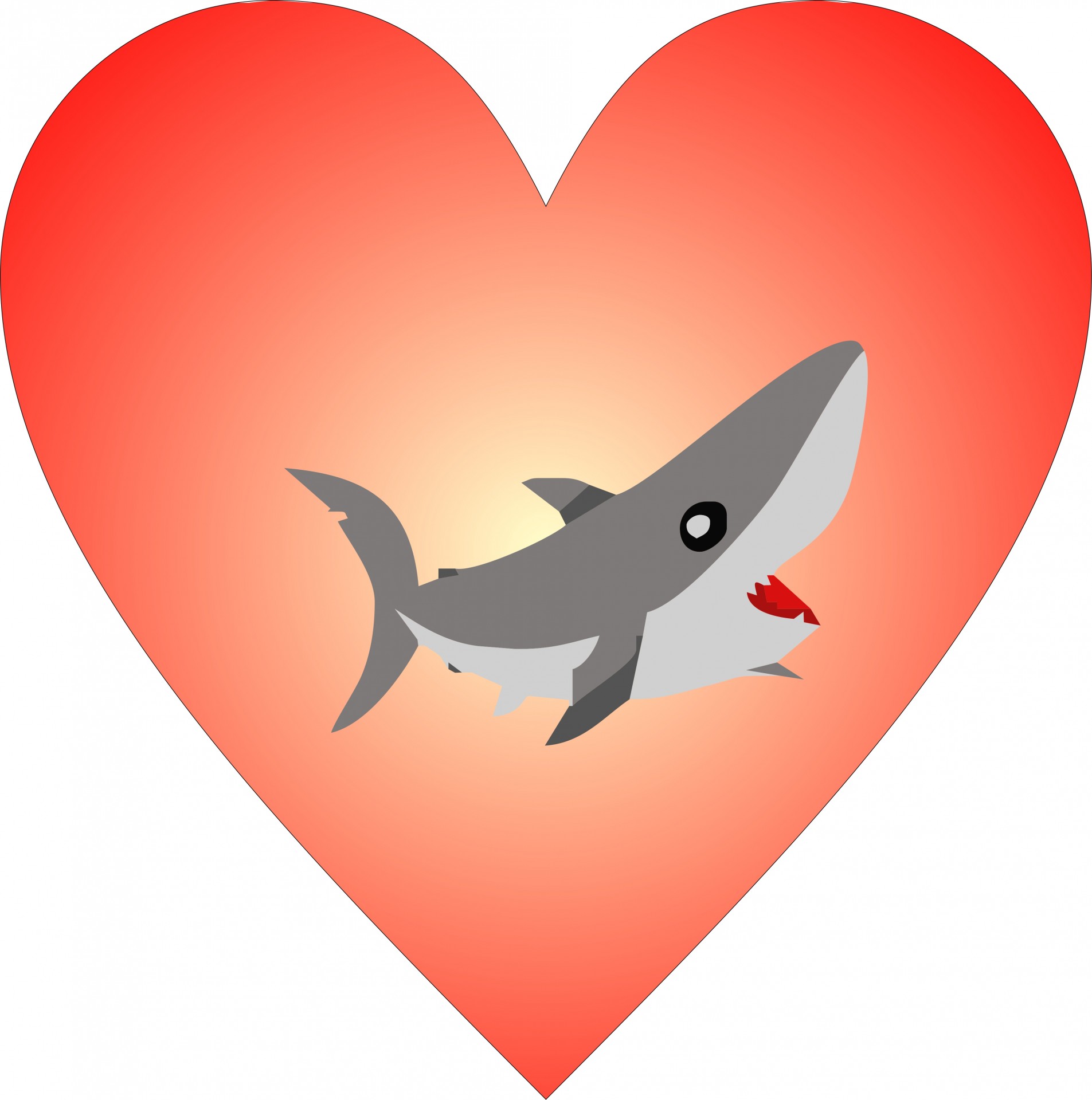 heart drawing shark free photo