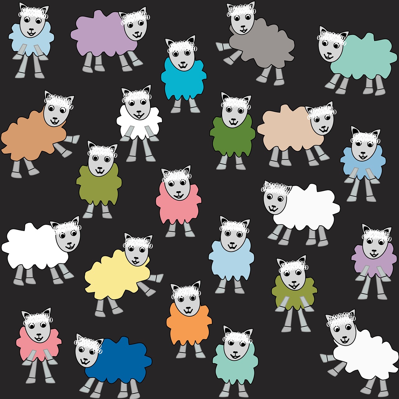 sheep cartoon colorful free photo