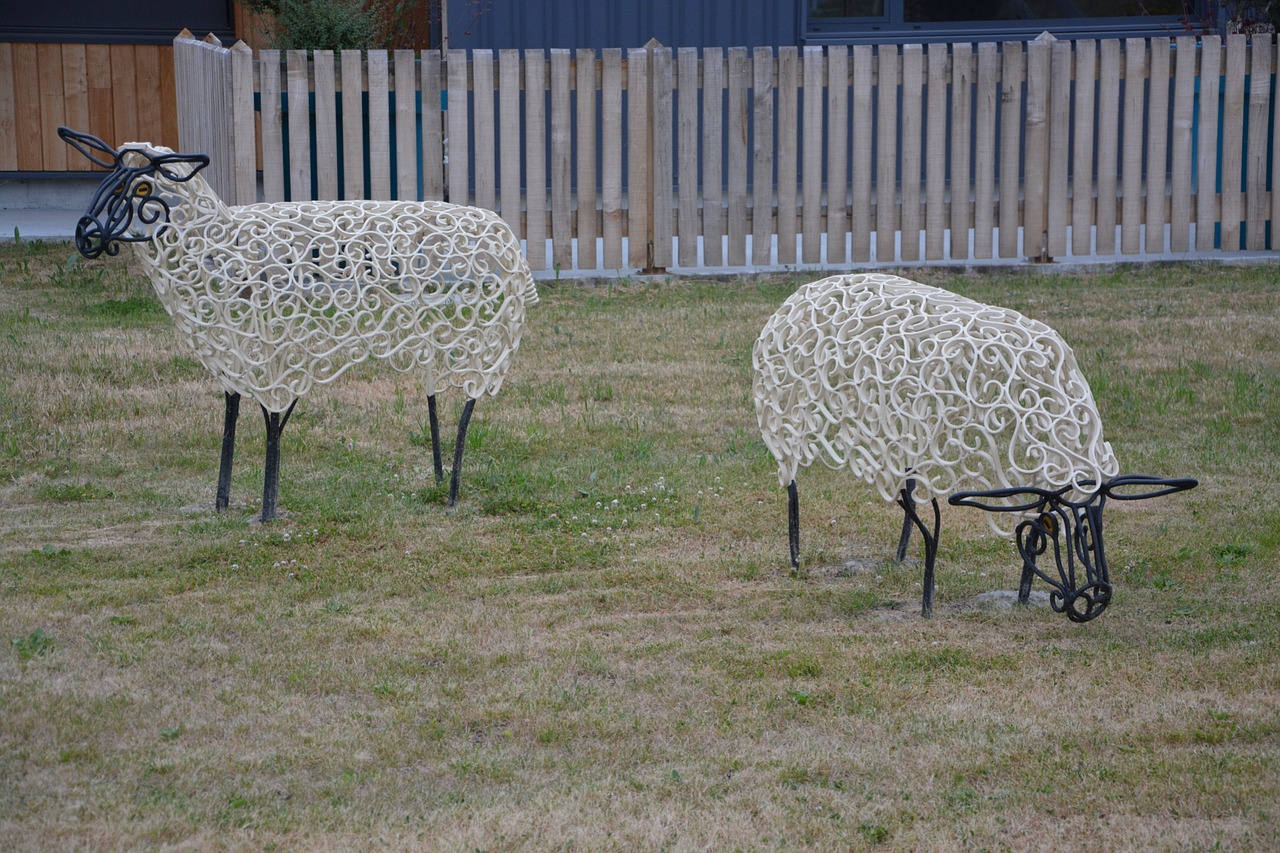 sheep wrought iron metal garden decoration free photo