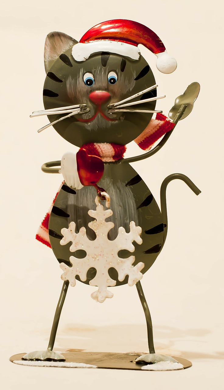 sheet metal figure cat decoration free photo