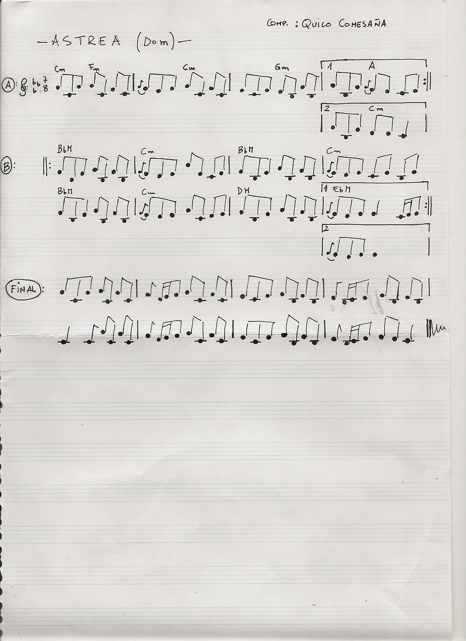 sheet music manuscript music free photo