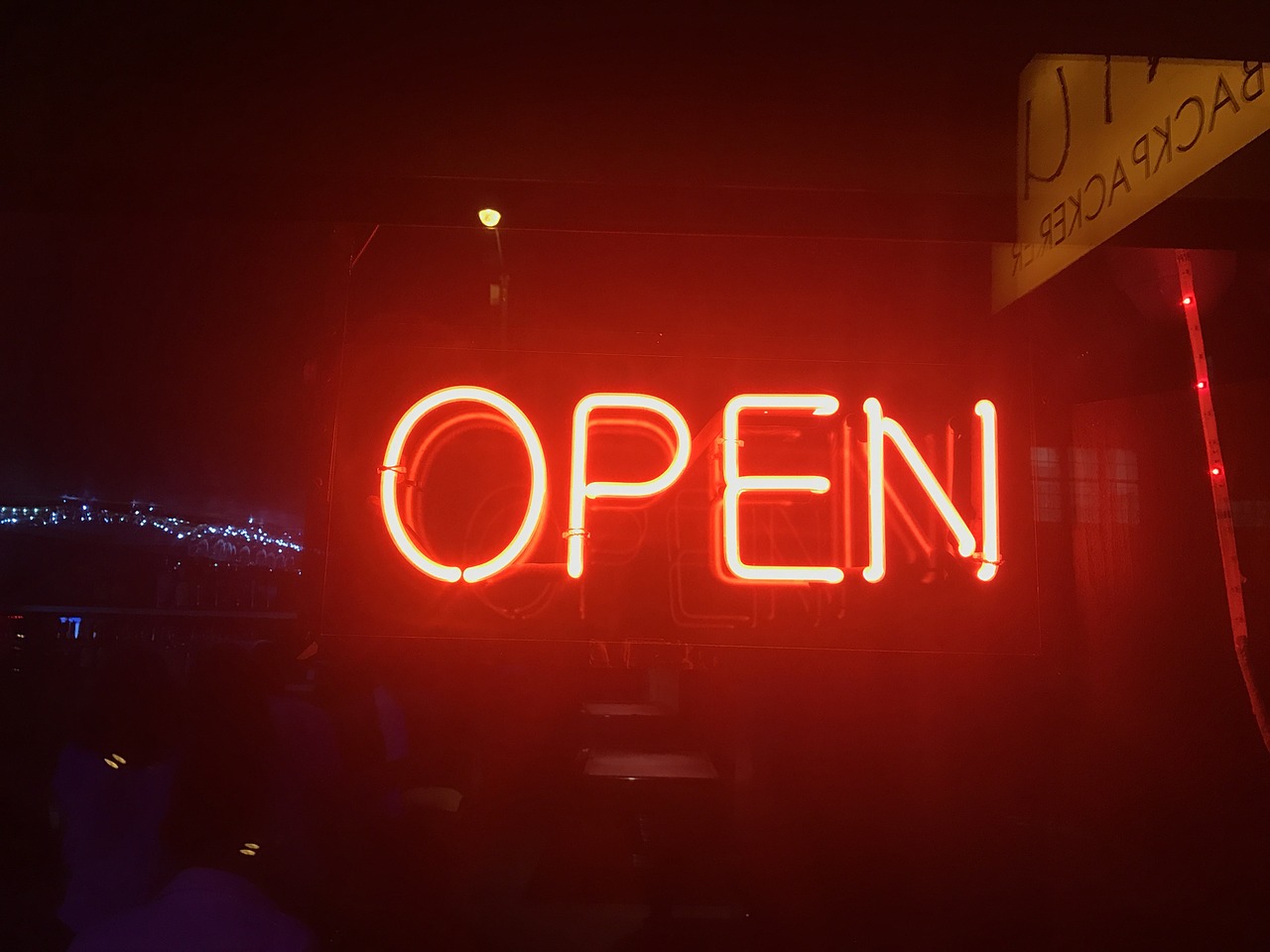 shield neon light red free photo