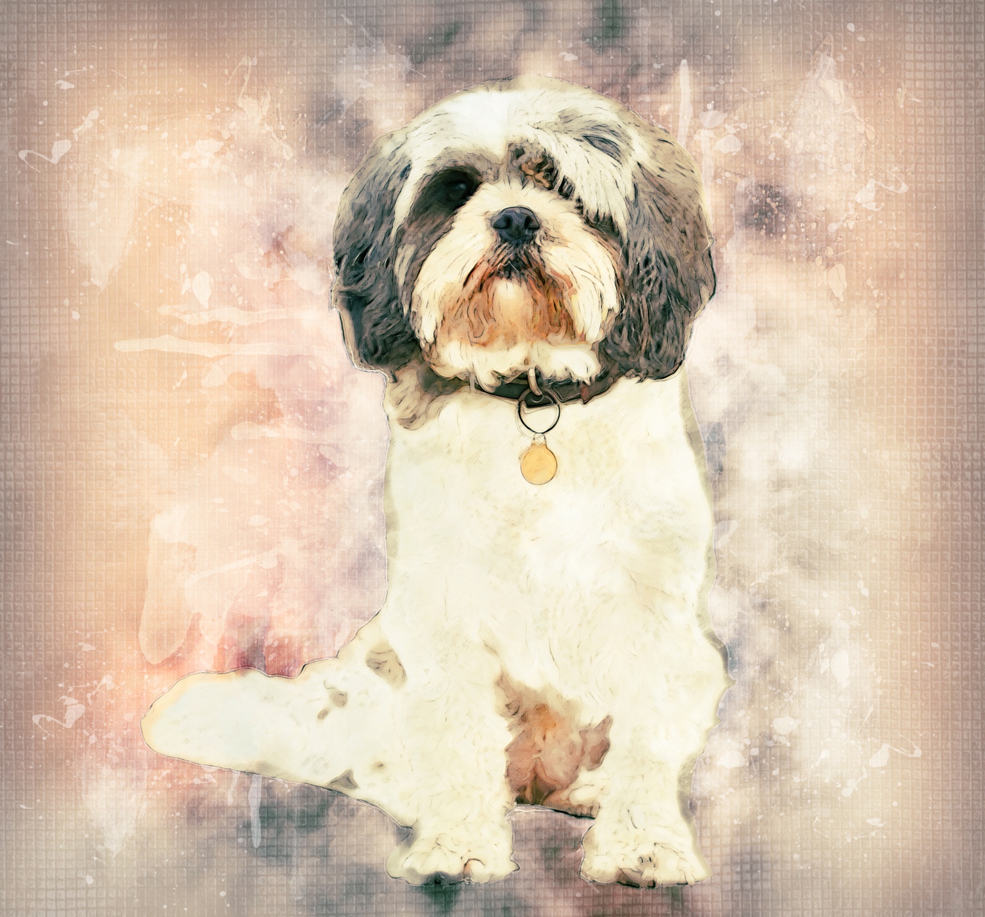 shih tzu dog painting watercolor shih tzu commercial use tzu dog free photo