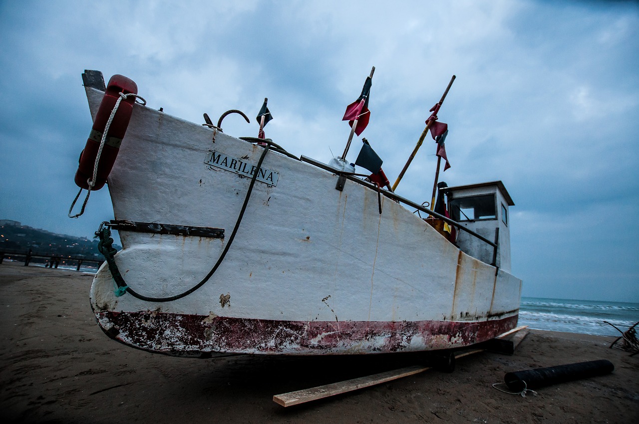 ship sand beach free photo