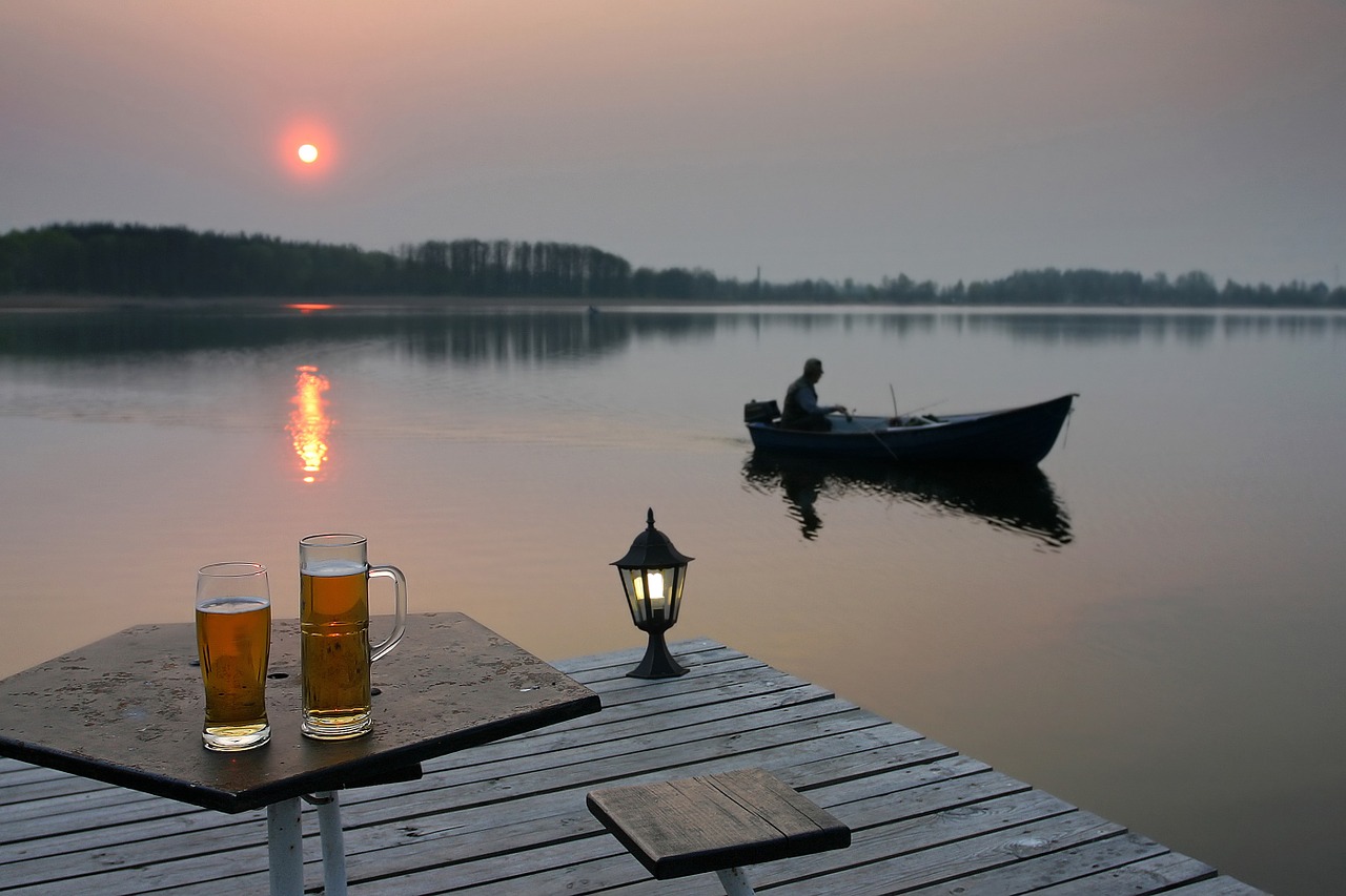 ship sunset wine glasses free photo