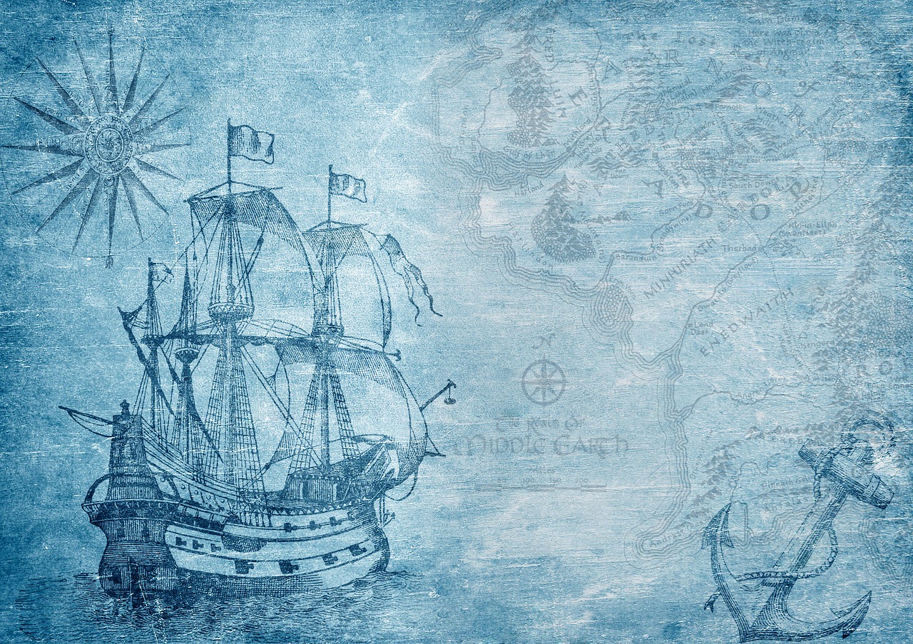 ship  map  compass free photo