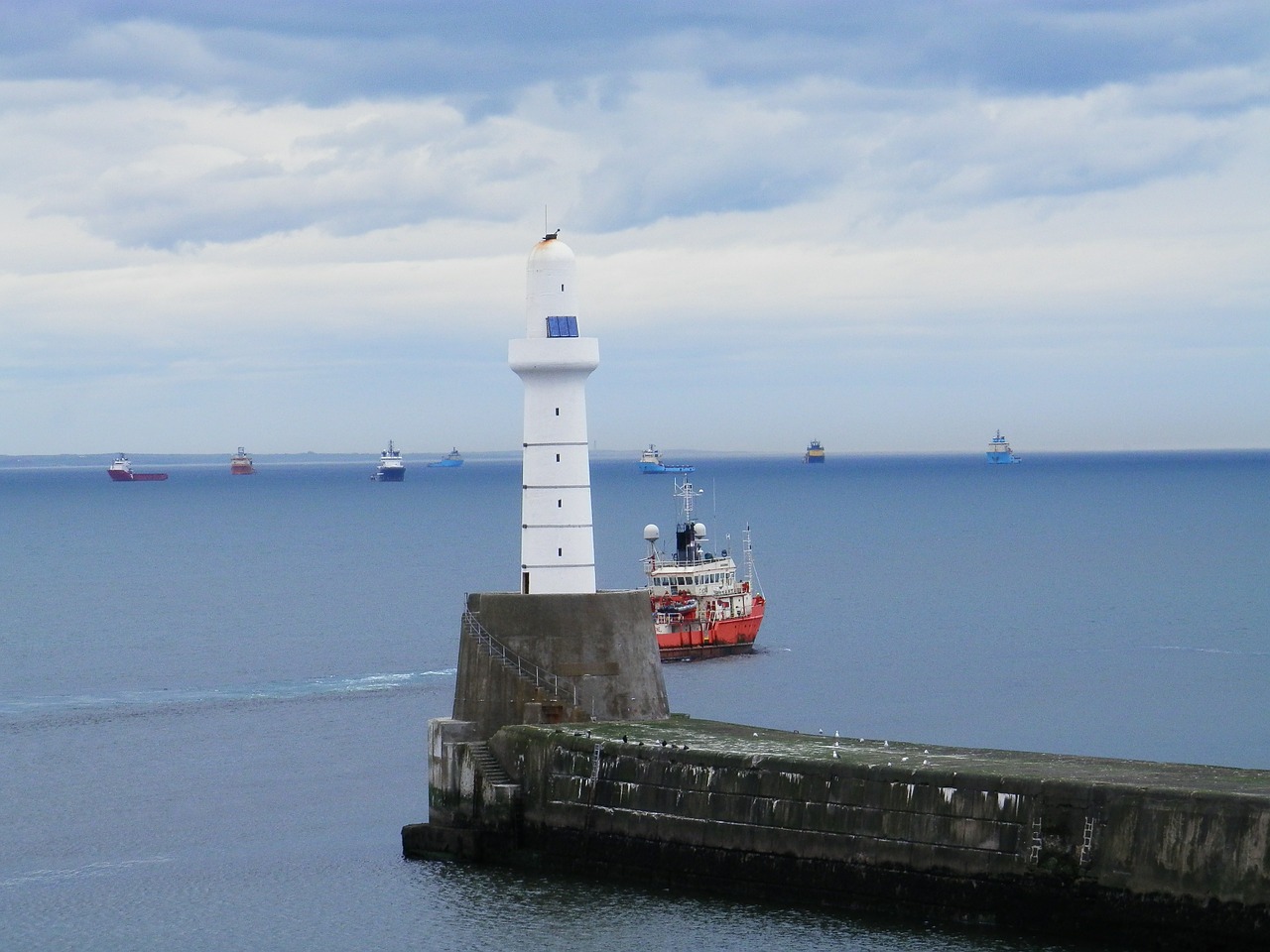 ship sea lighthouse free photo