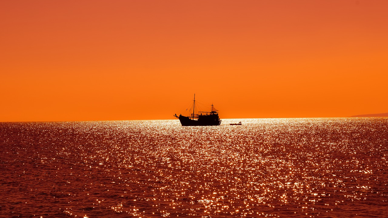 ship  boat  sunset free photo