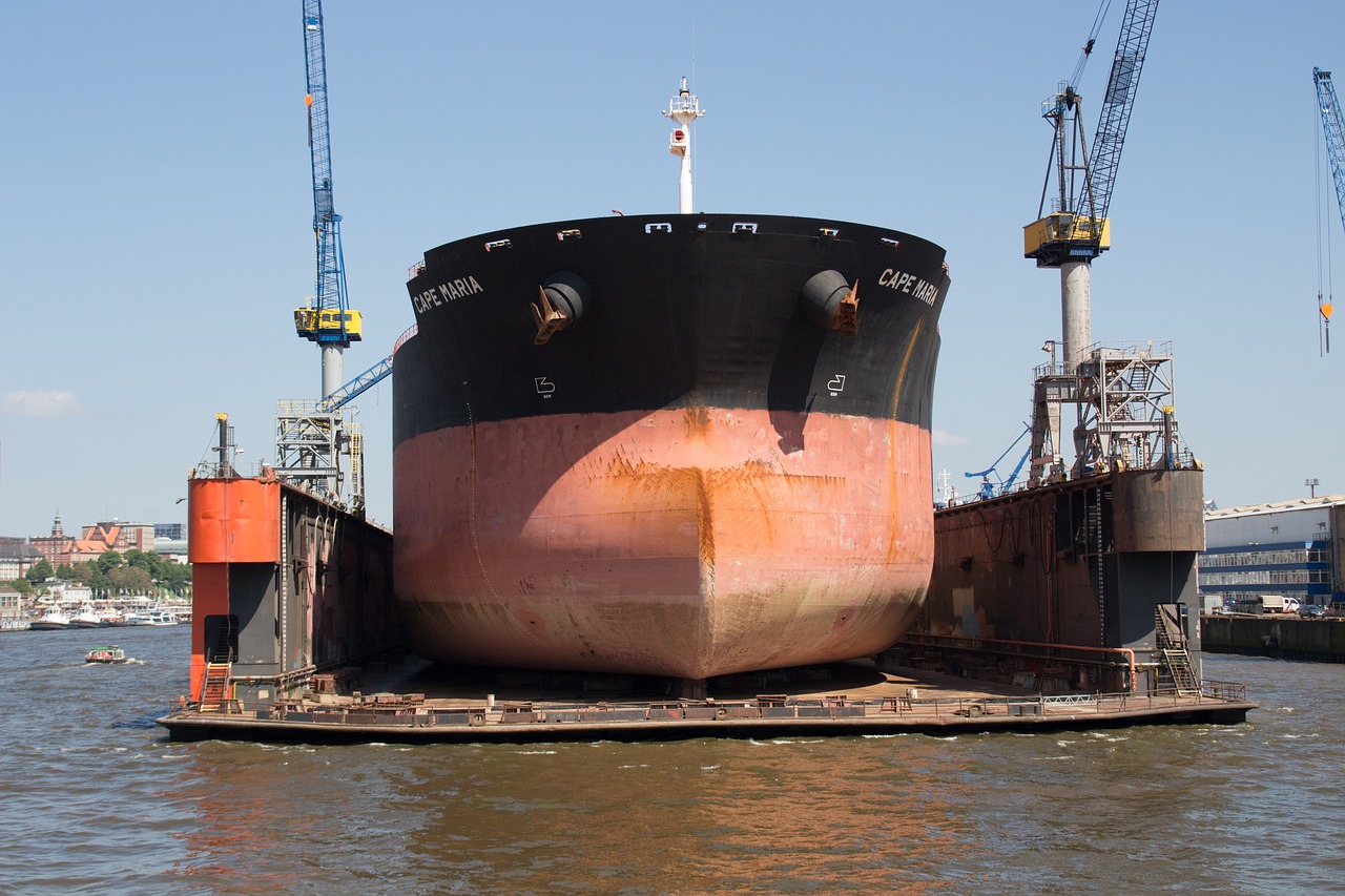 ship  dry dock  hamburg free photo