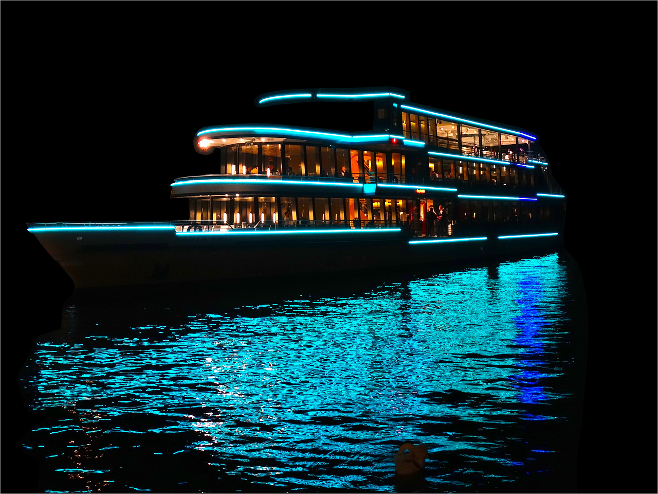 ship illuminated night ship free photo
