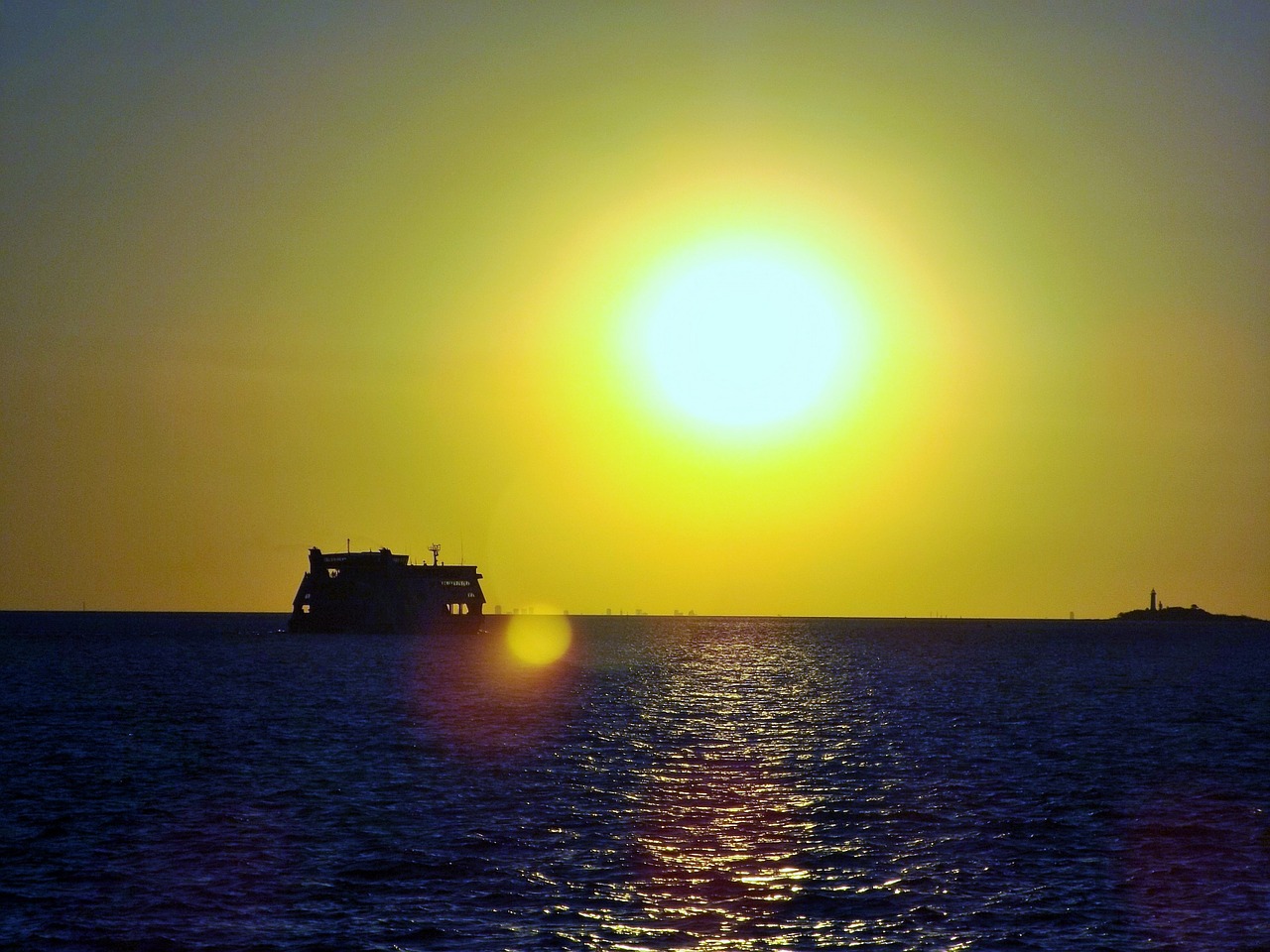 ship sunset silhouette free photo