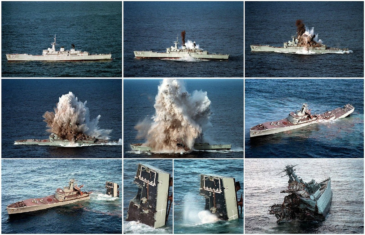 ship sunk torpedo free photo
