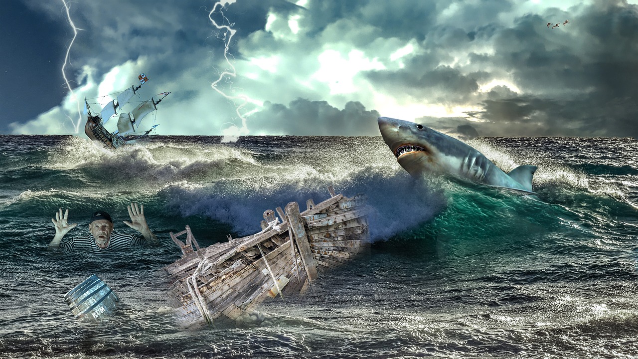 ship sinking  forward  flash free photo