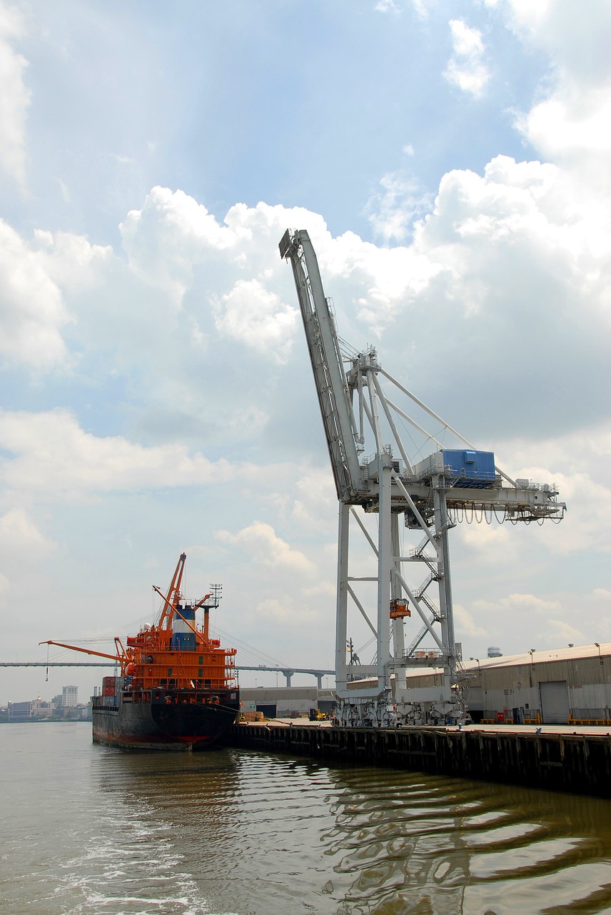 ship yard crane savannah free photo