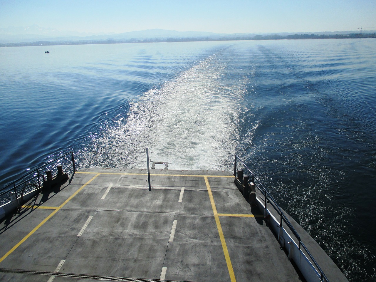 shipping ferry wake free photo