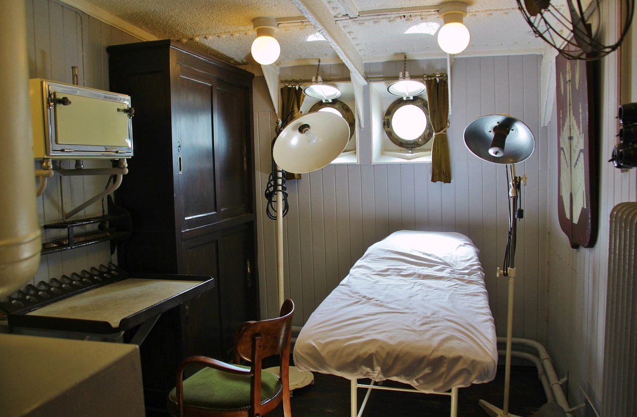 ship's doctor doctor's lounge exam room free photo