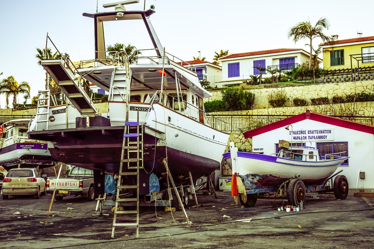 shipyard boats repairing free photo