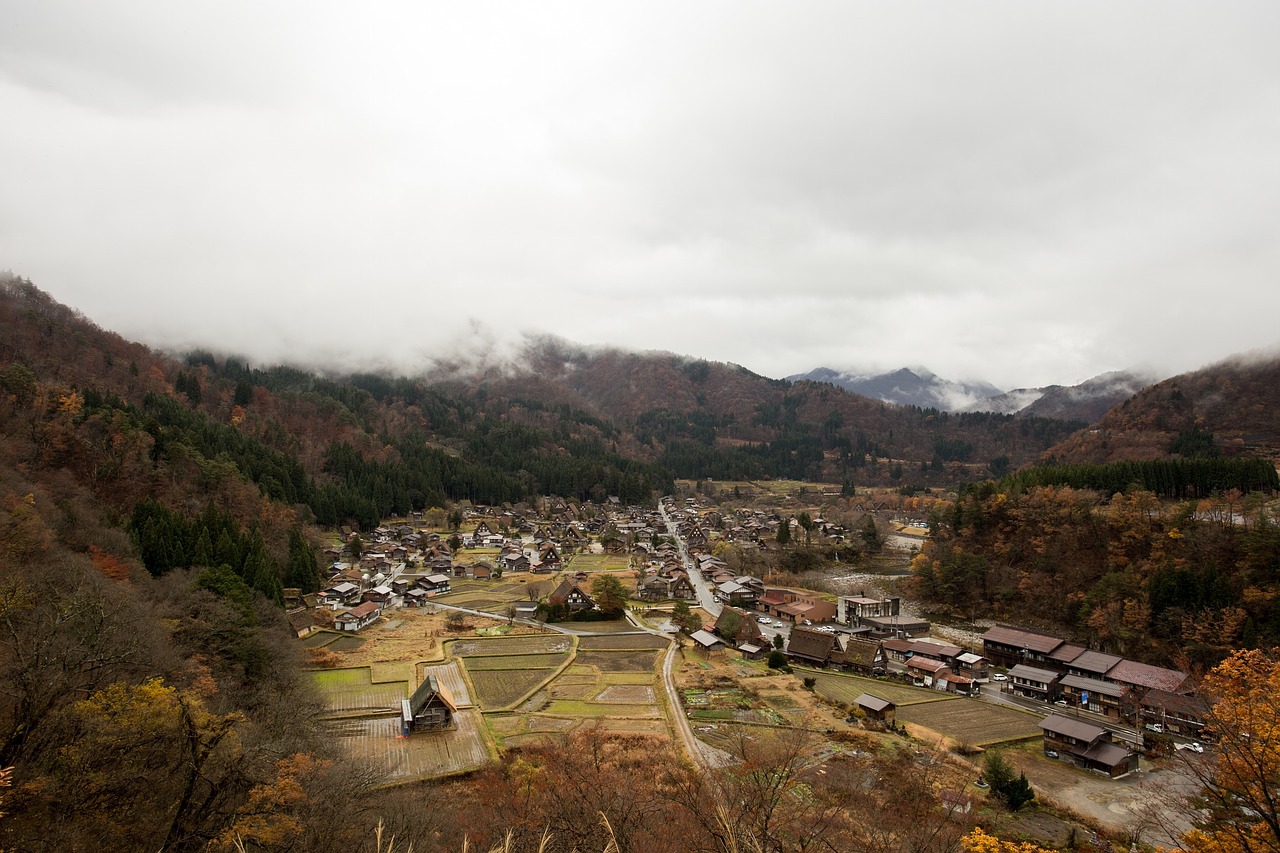 shirakawago village japan free photo