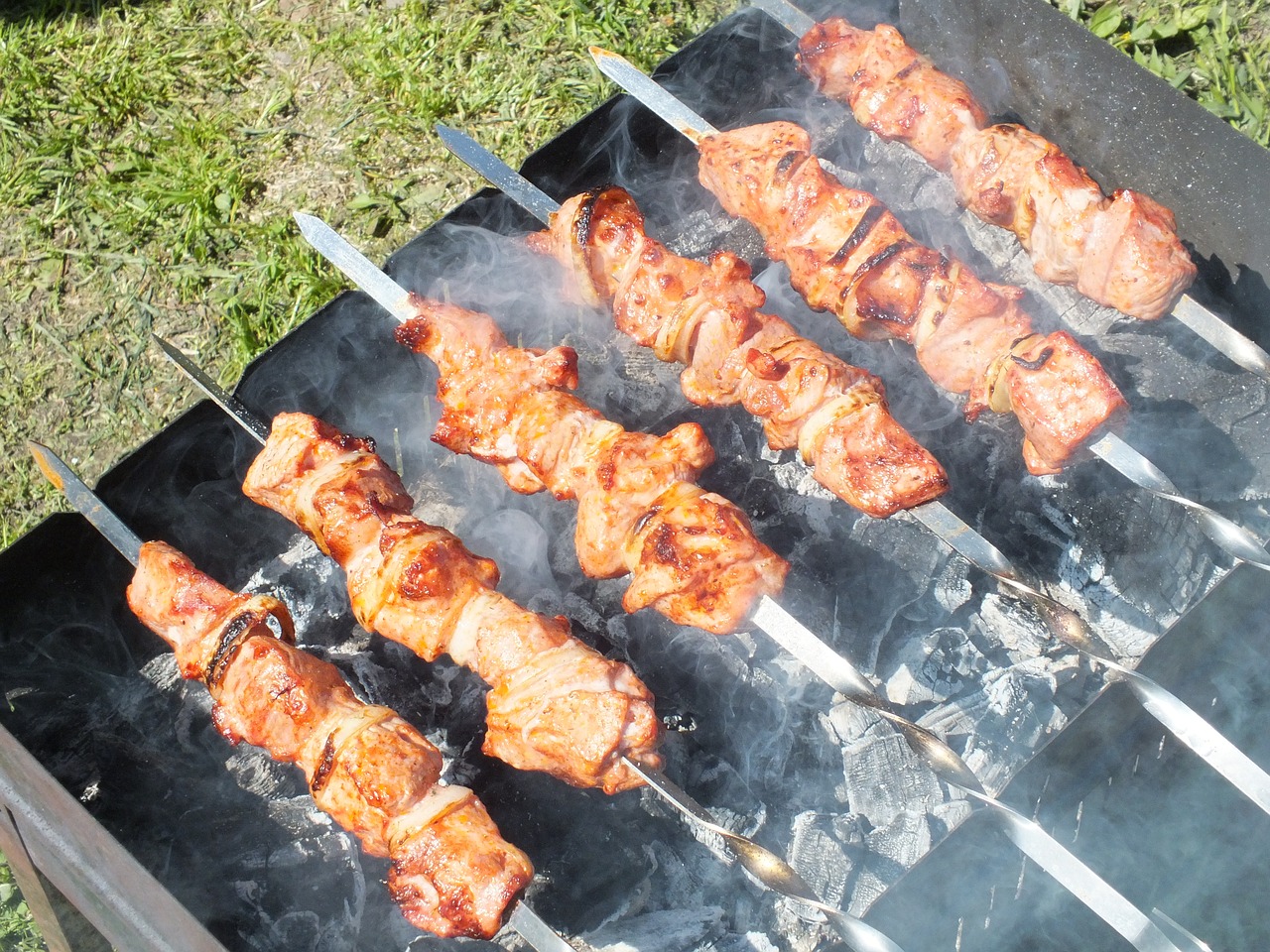 shish kebab summer fire free photo