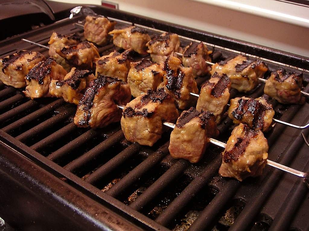 shish kebab electric grill shish kebab skewers free photo