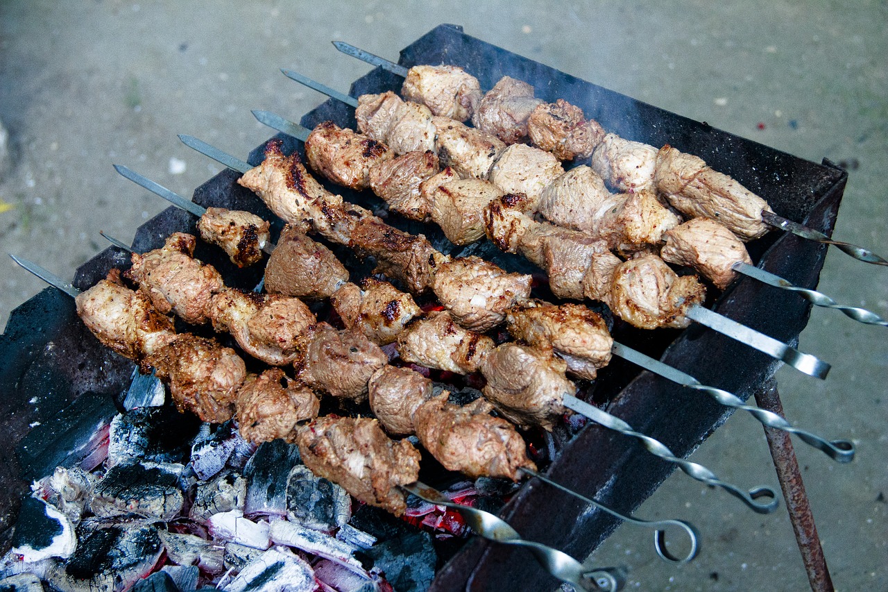 shish kebab  meat  mangal free photo