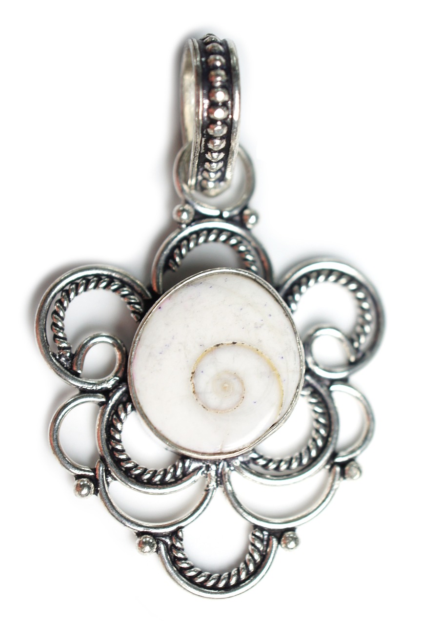 shiva shell stone pendant free photo