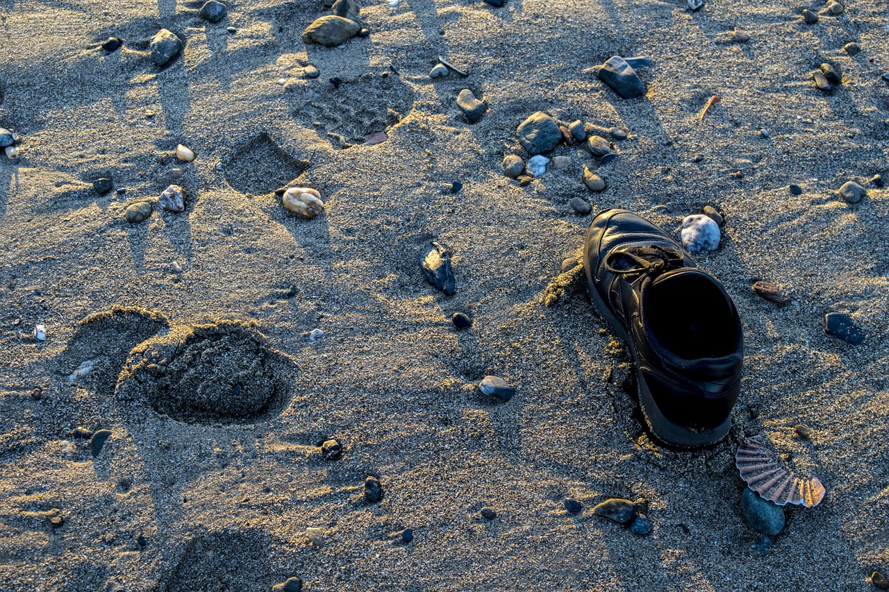 shoe beach abandoned free photo