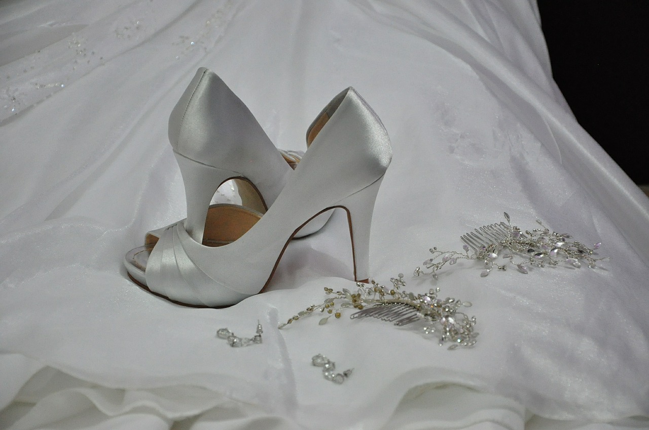 shoe white marriage free photo