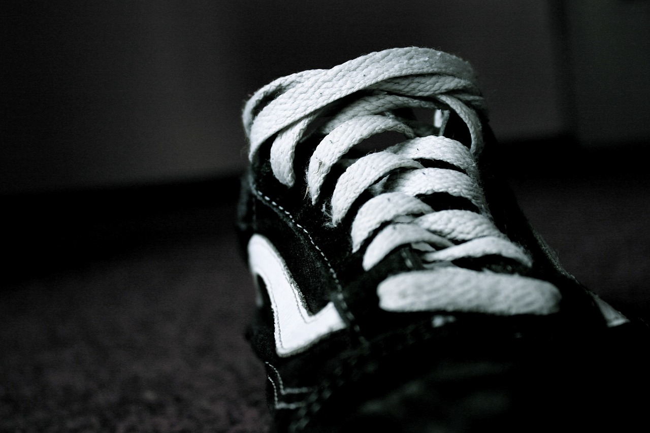 shoe black white dark free photo