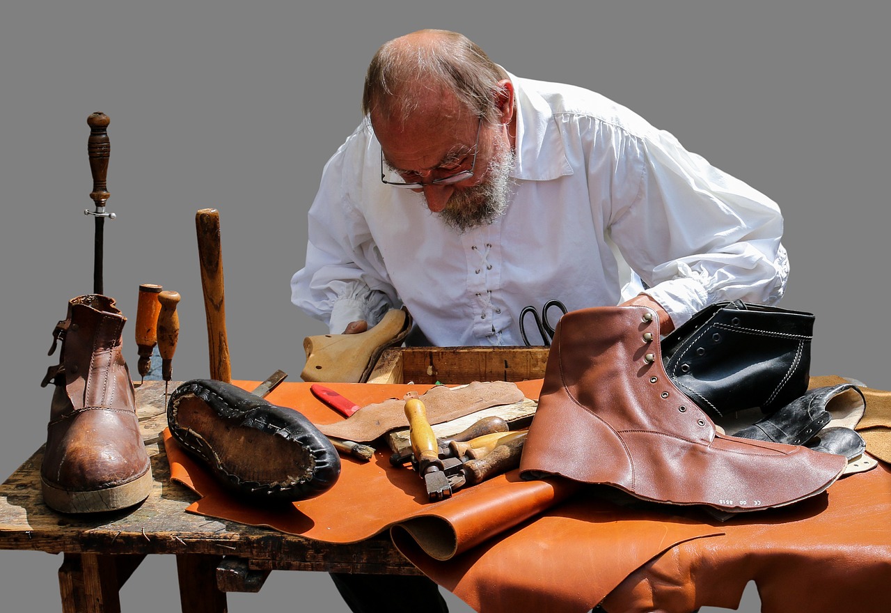 shoemaker middle ages leather free photo