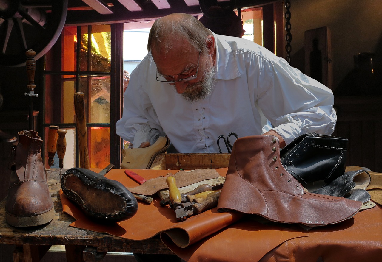 shoemaker middle ages leather free photo