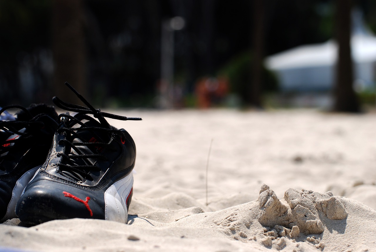 shoes sand beach free photo