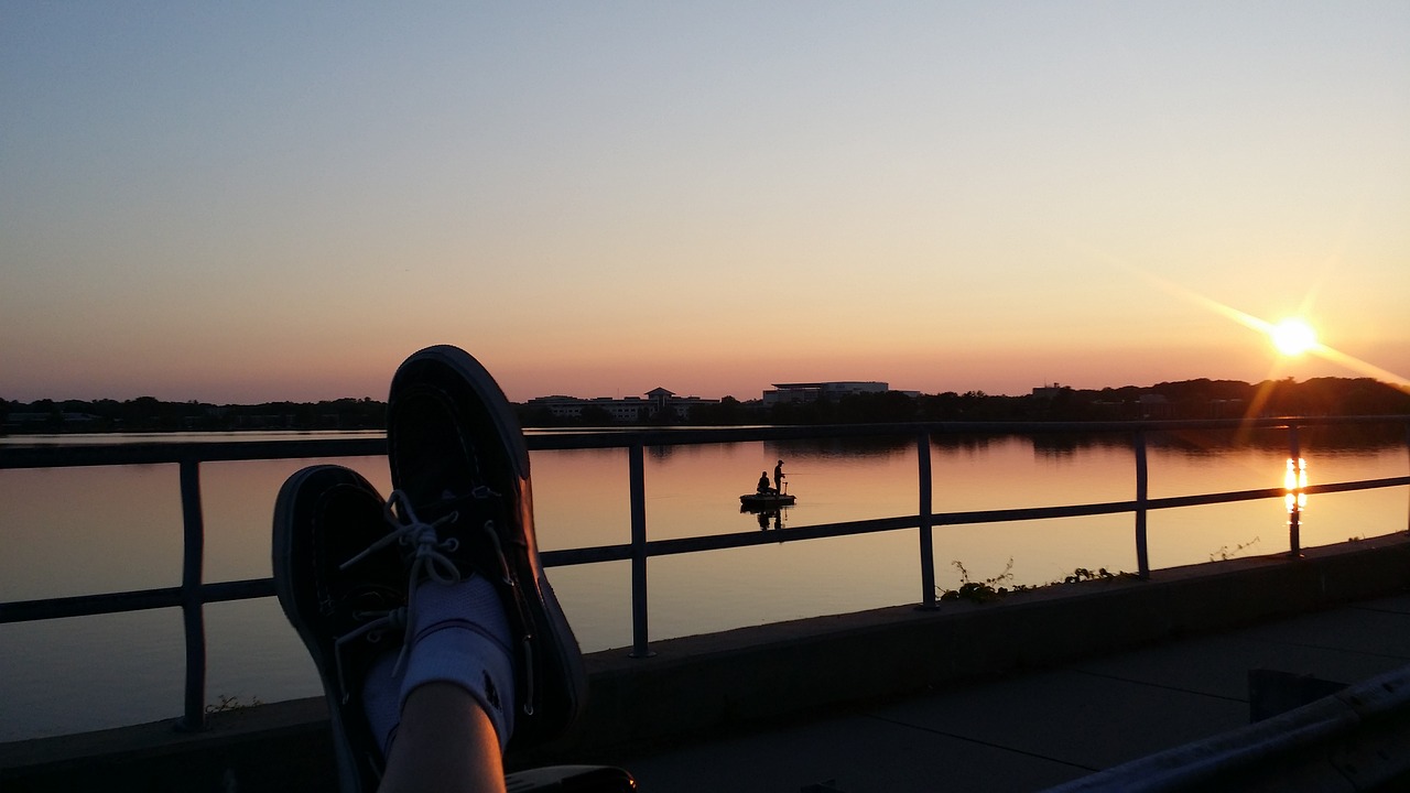 shoes sunset boat free photo