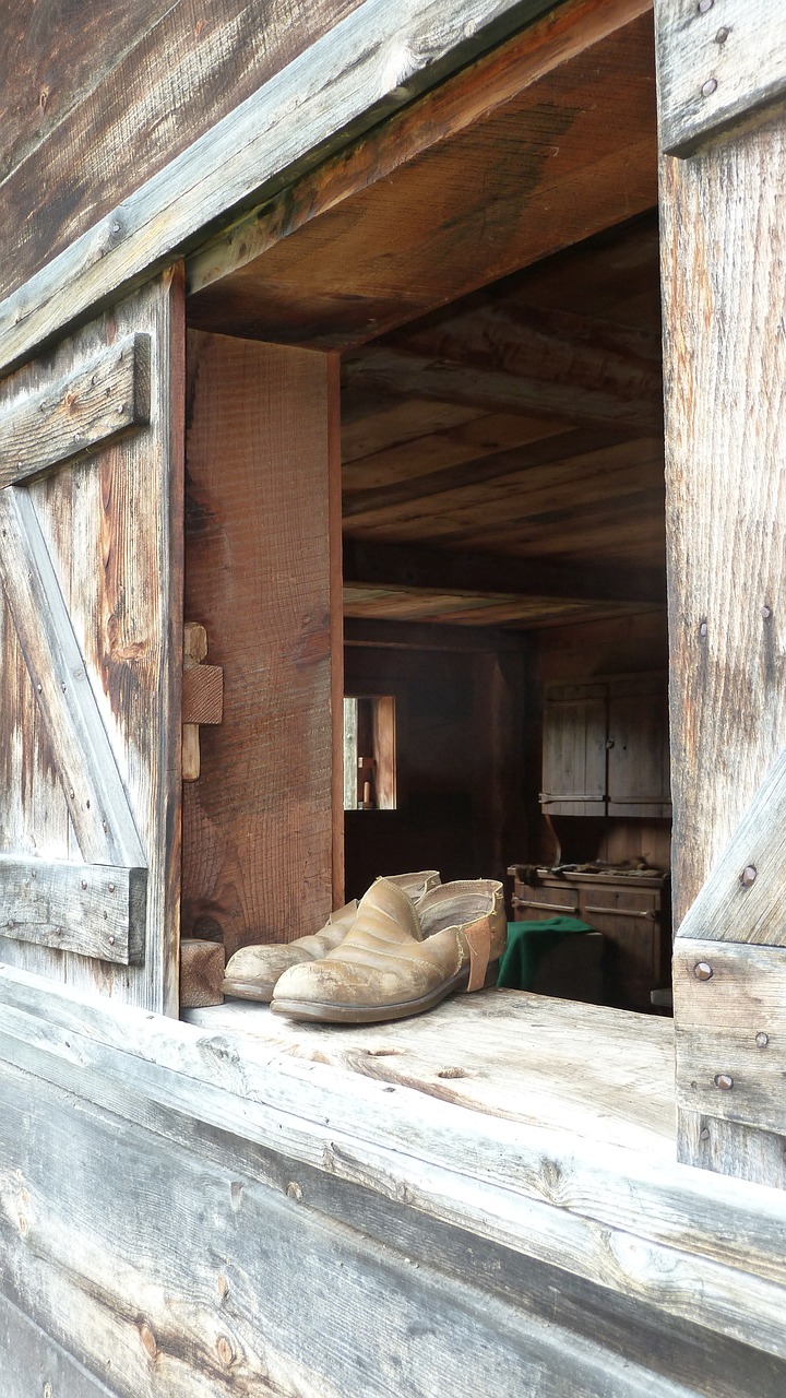 shoes window rustic free photo