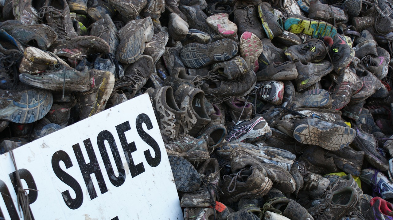 shoes mud dirty free photo