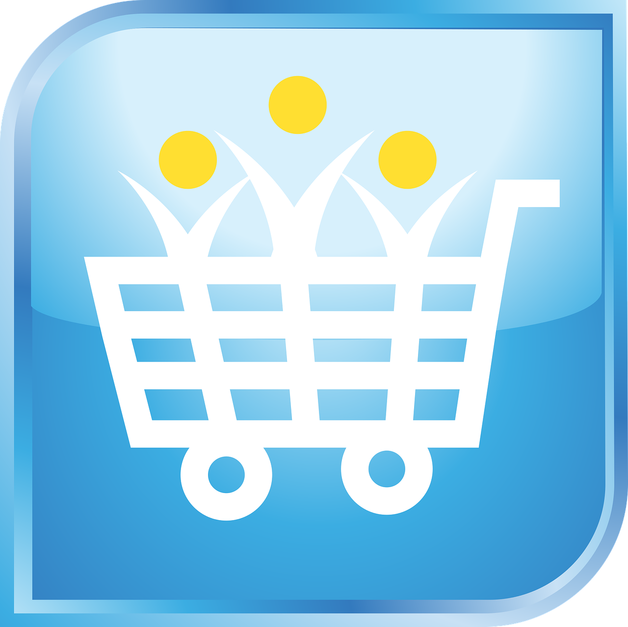 shopping cart icon blue free photo