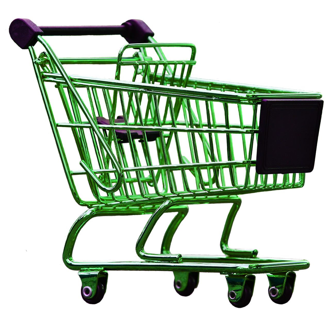 shopping cart green isolated free photo