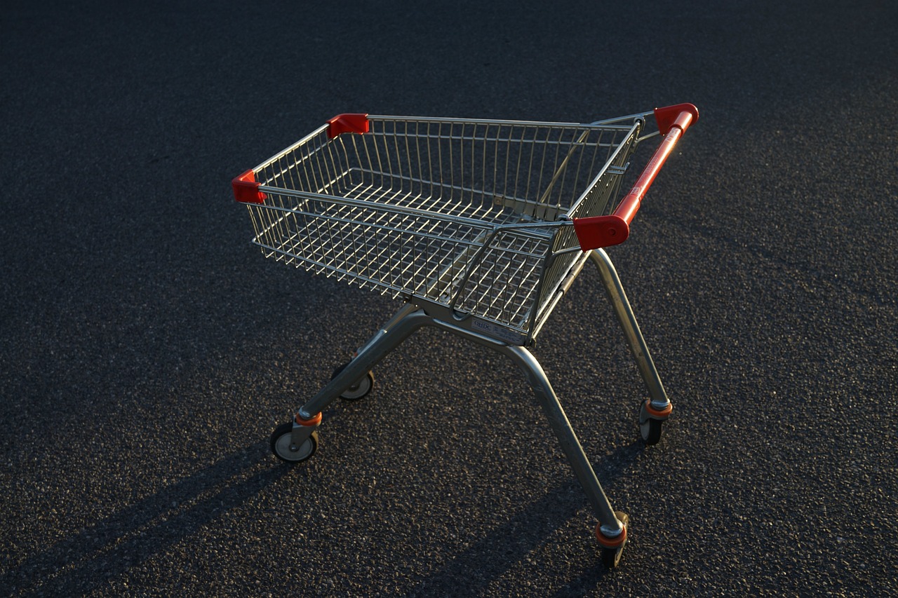 shopping cart empty supermarket free photo