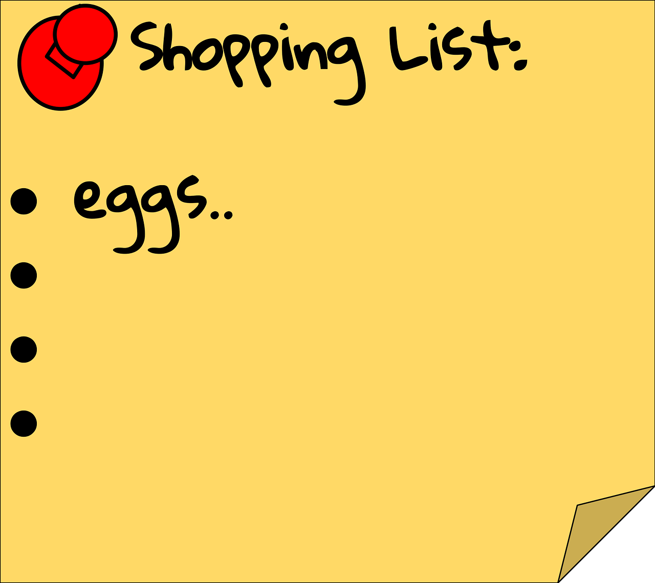 shopping list eggs sticky note free photo
