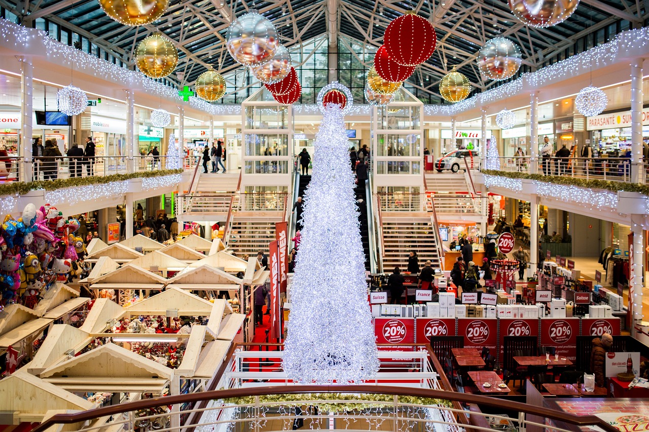 shopping mall christmas christmas tree free photo