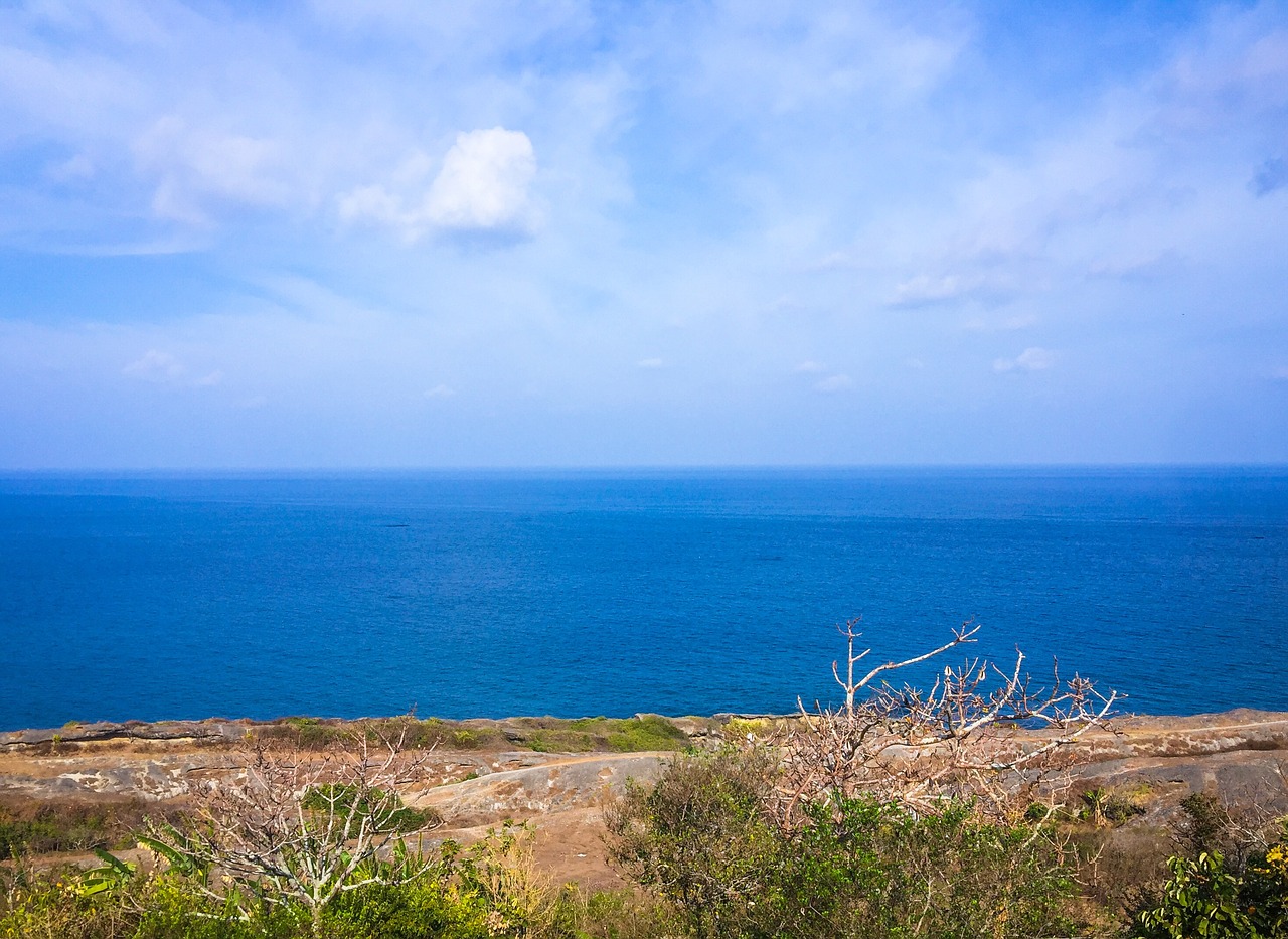 shore blue ocean free photo